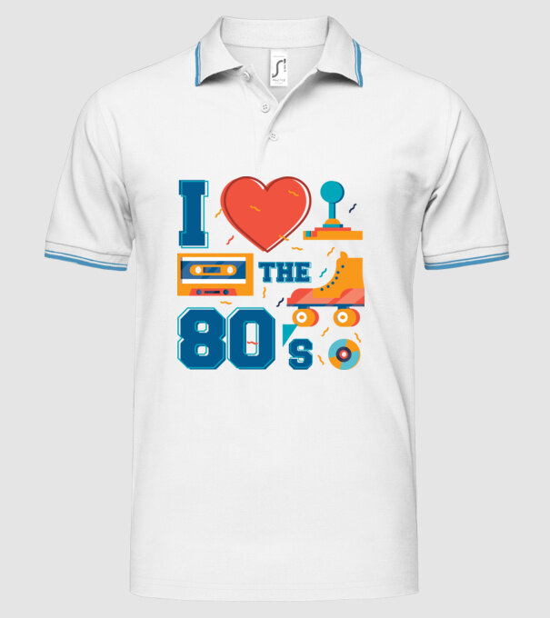 'I love the 80s - Iubesc anii ''80' model alb pe tricou