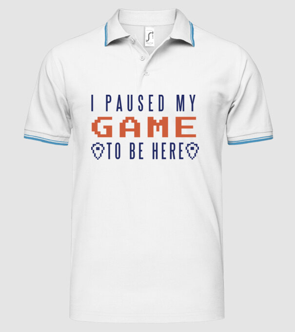 I Paused my game to be here model alb pe tricou