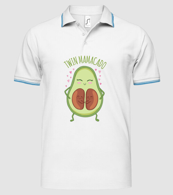 Gemeni Mamacado model alb pe tricou