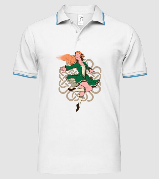 Femeile Dansatoare irlandeză model alb pe tricou