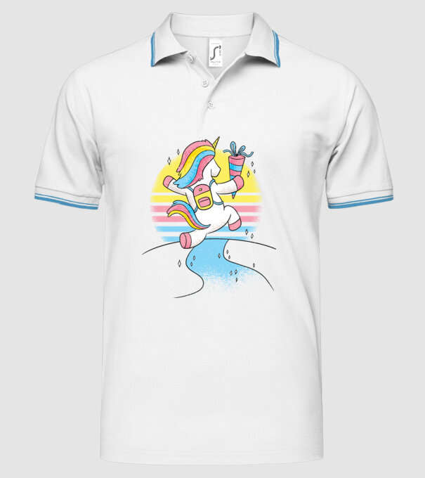 Unicorn școlar model alb pe tricou