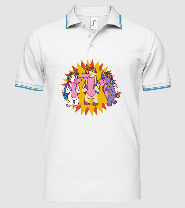 Unicorni școlari model alb pe tricou