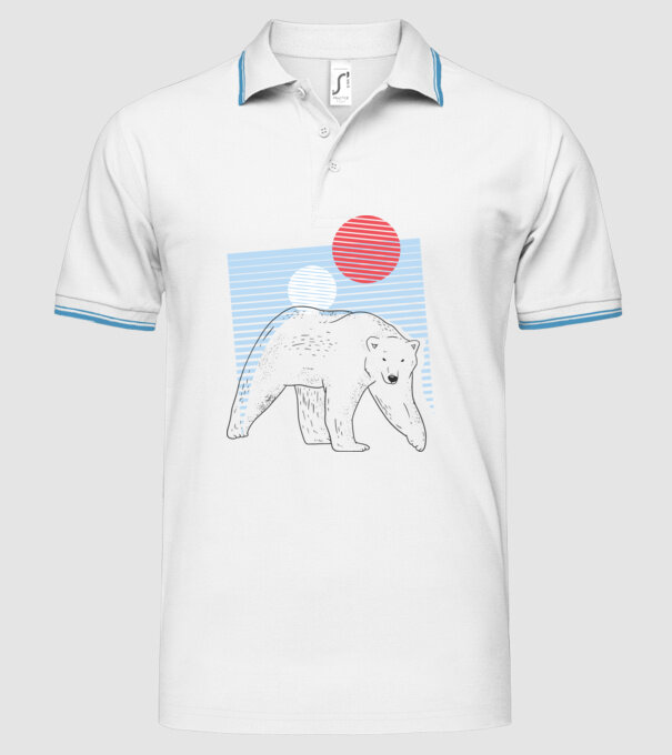 Urs polar model alb pe tricou