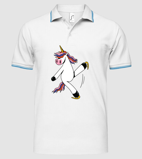 Unicorn cu Patine model alb pe tricou