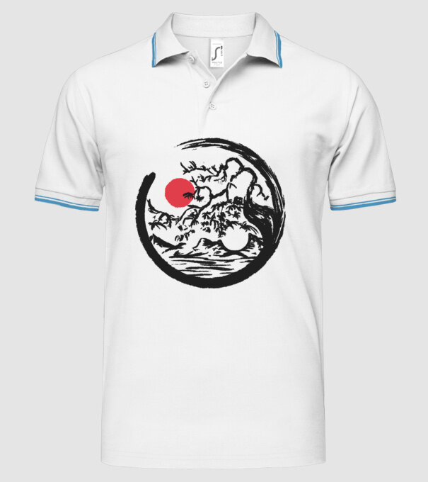 Yin-Yang Bonsai model alb pe tricou