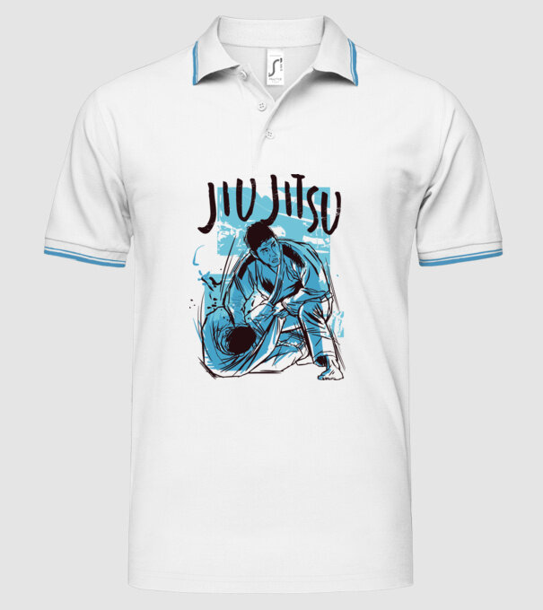 Jiu Jitsu model alb pe tricou