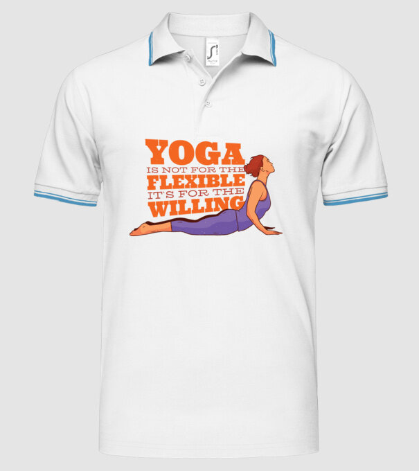 yoga perseverență model alb pe tricou
