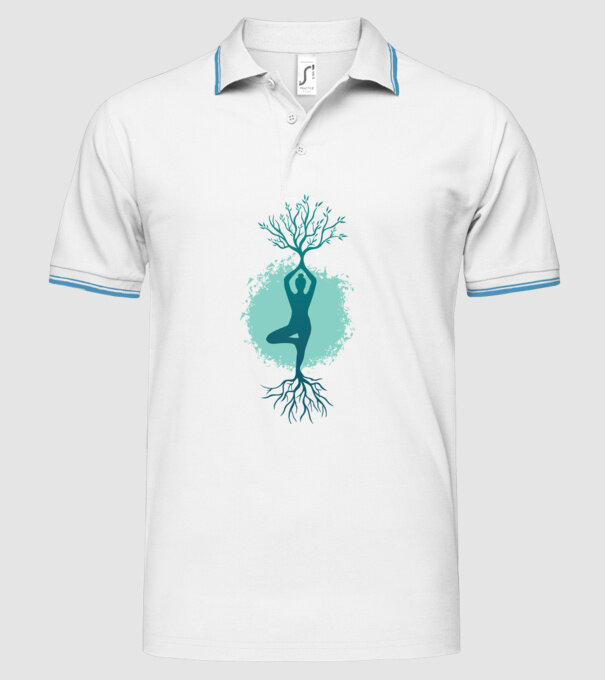 Yoga Natură model alb pe tricou