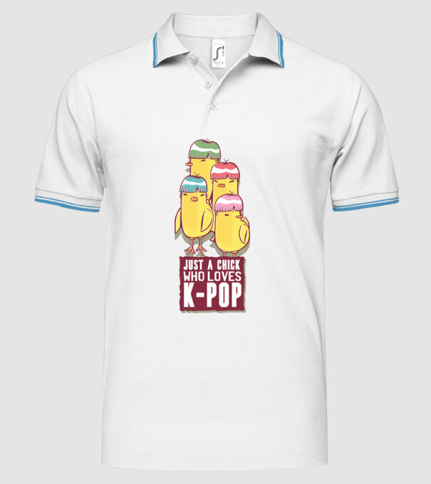 Just a Chick who loves K-pop model alb pe tricou