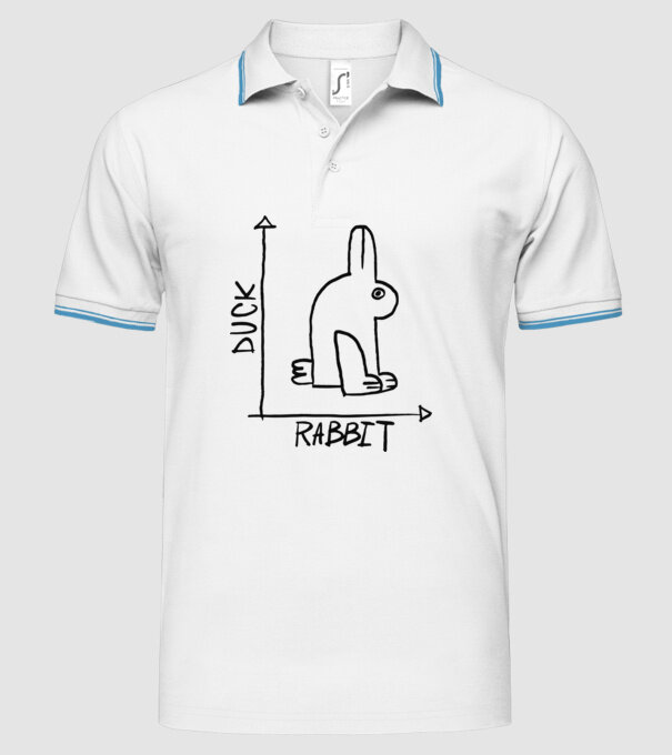Rață vs Iepure model alb pe tricou