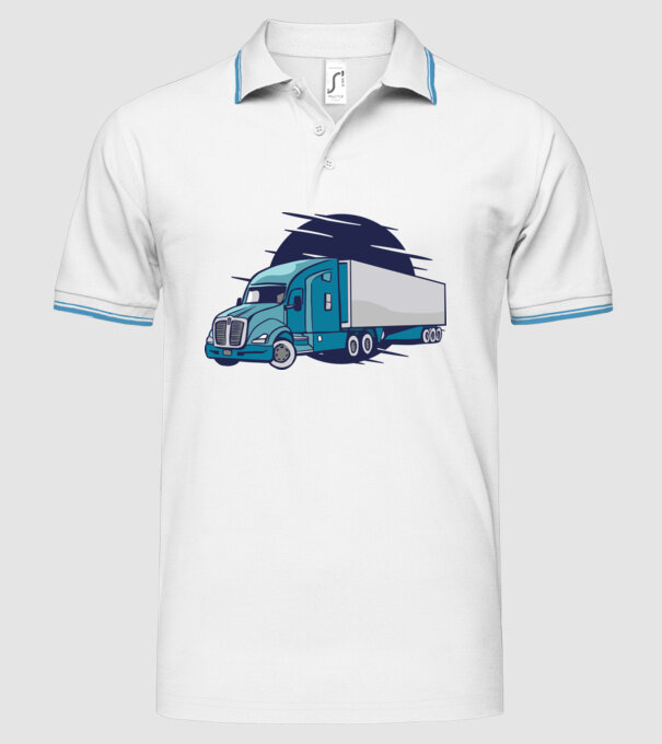 Tricou Șofer de camion model alb pe tricou