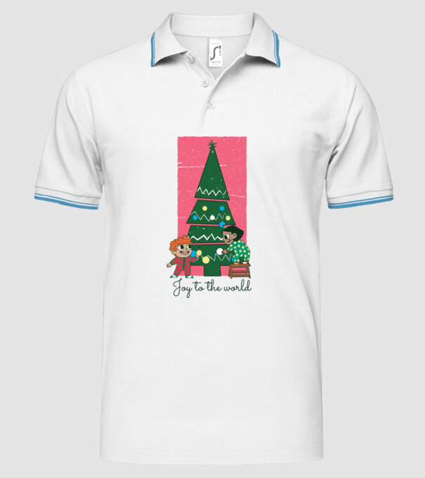 Împodobire pom de Crăciun model alb pe tricou