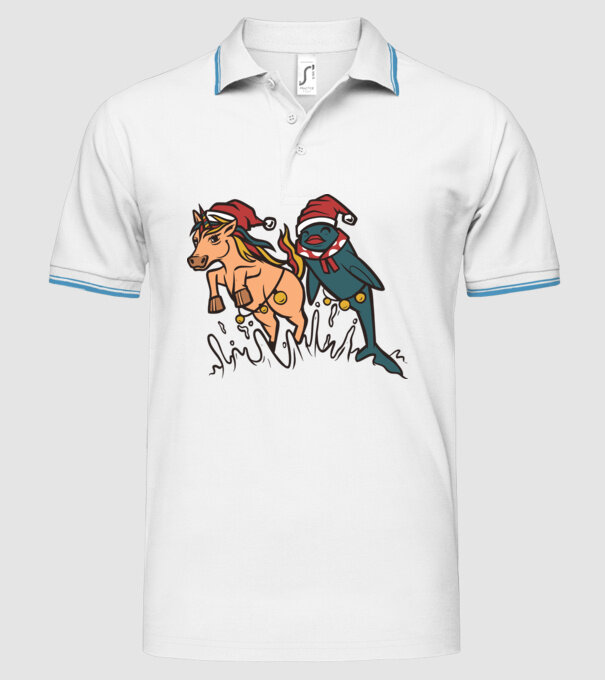 Animale de Crăciun model alb pe tricou