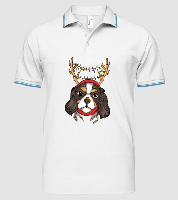Cavalier de Crăciun model alb pe tricou