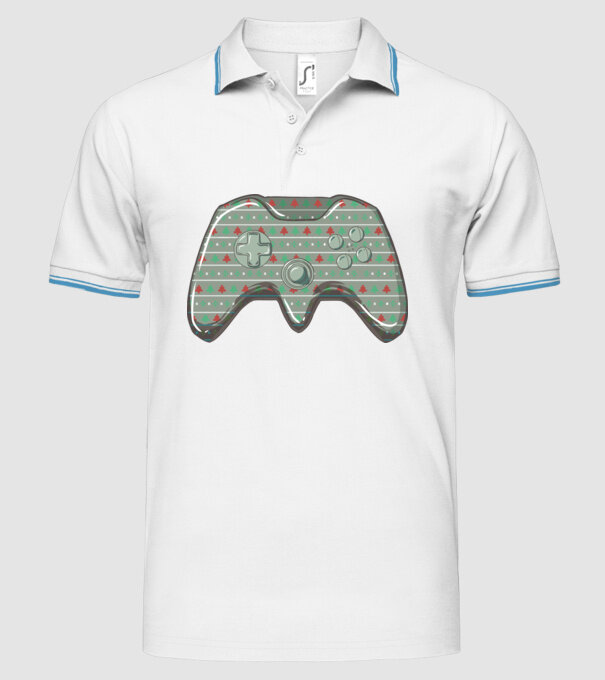 Controler Gamer Crăciun model alb pe tricou