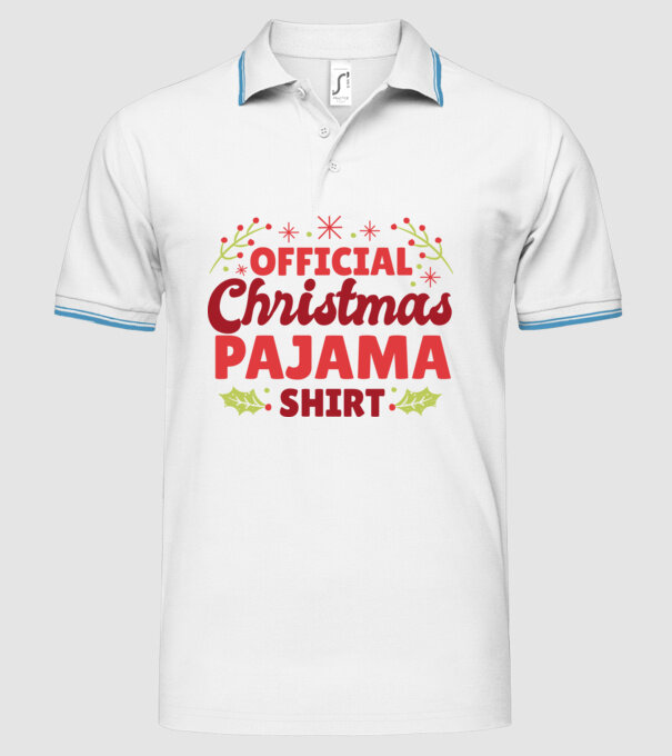 Pijama de Crăciun model alb pe tricou