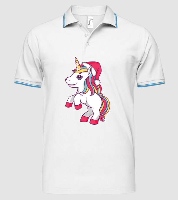 Unicorn de Crăciun model alb pe tricou