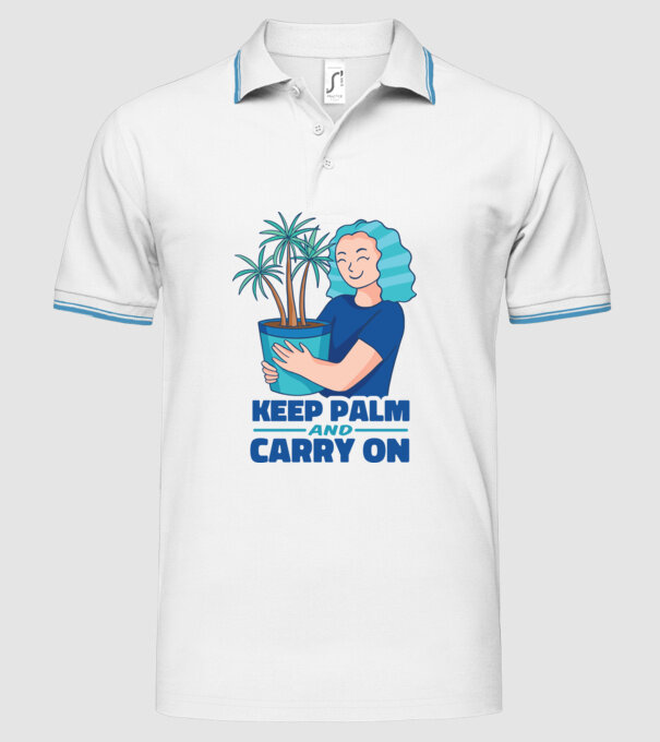 Keep Calm and Carry On model alb pe tricou