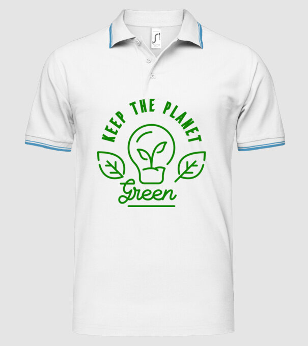 Keep The Planet Green - Ziua Pământului model alb pe tricou