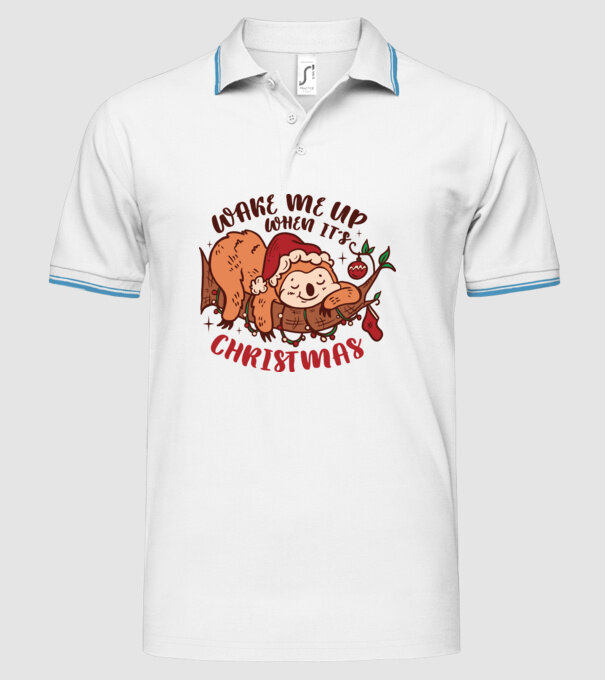 Trezește-mă când e Crăciunul model alb pe tricou