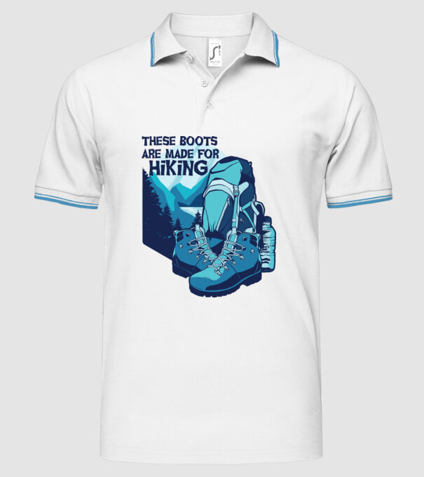 Bocanci de drumeție model alb pe tricou