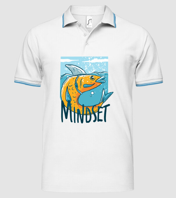 Rechin peștișor model alb pe tricou