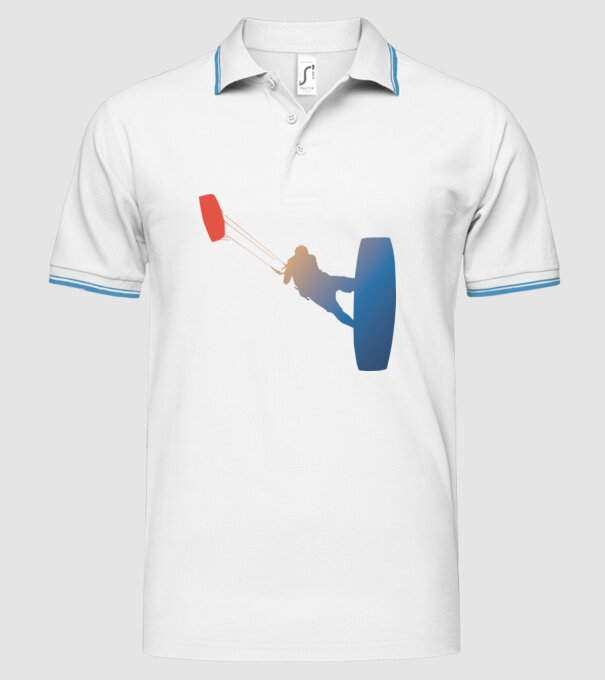 Kite Surfer model alb pe tricou