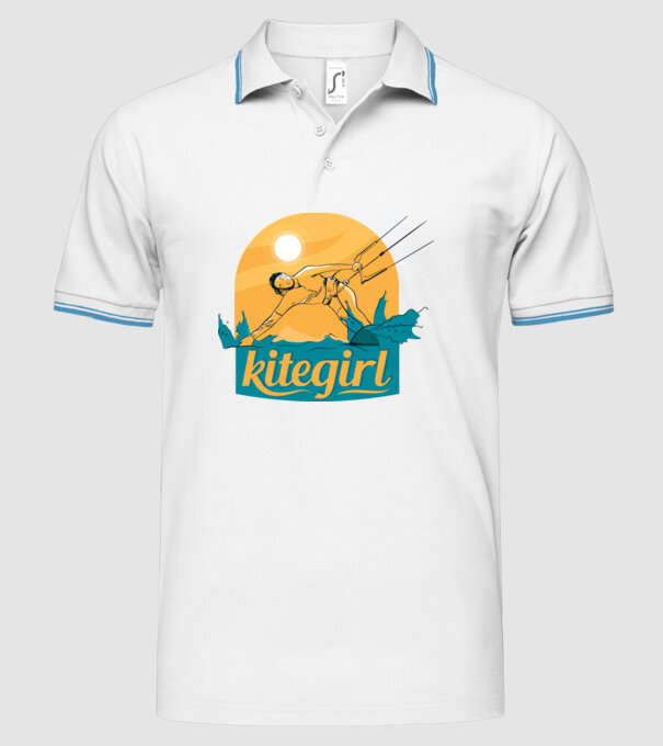 Tricou Kitegirl Kitesurf model alb pe tricou