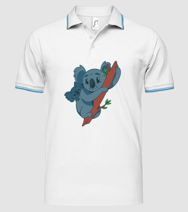 Coala model alb pe tricou