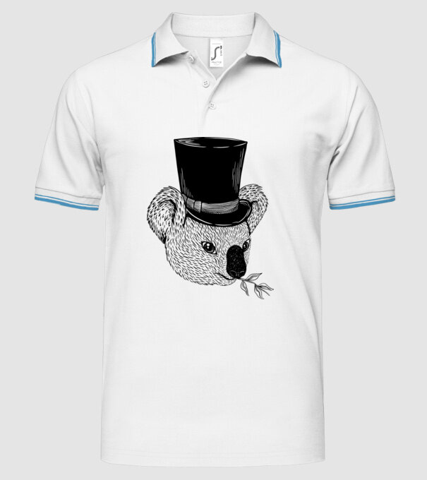 Cilindru Koala model alb pe tricou