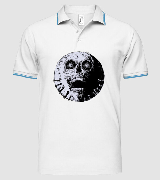 Craniu Lună model alb pe tricou