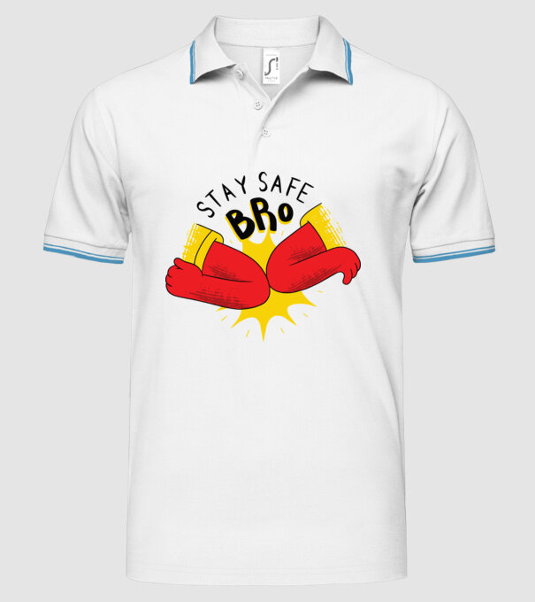 Coronavirus Salut cu cotul model alb pe tricou