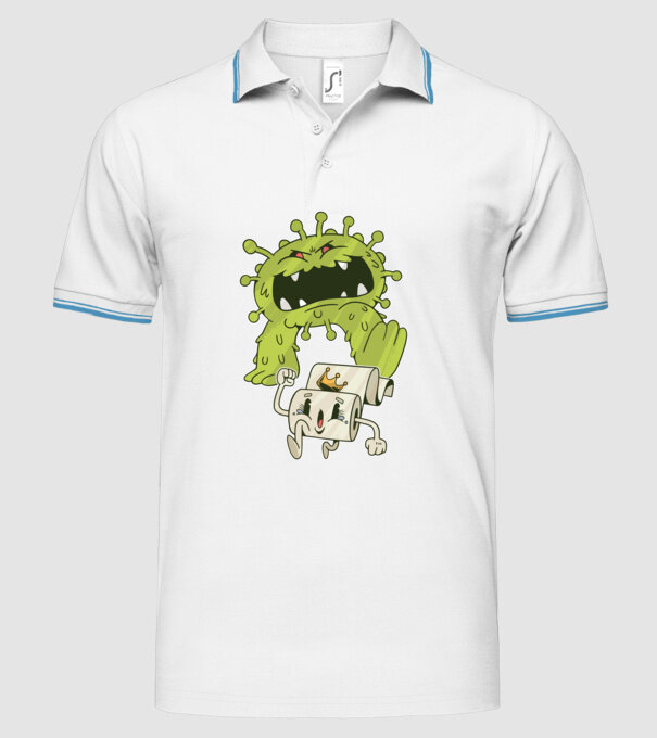 Coronavirus Monstru model alb pe tricou