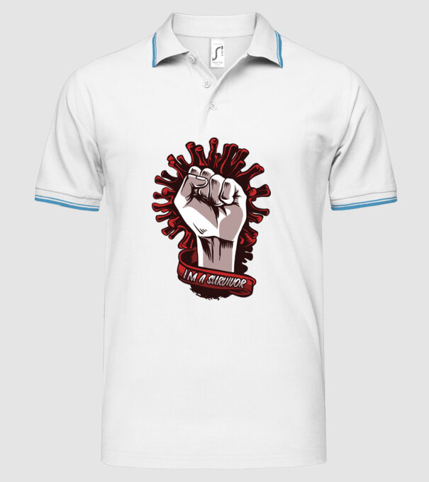 Supraviețuitor Coronavirus model alb pe tricou