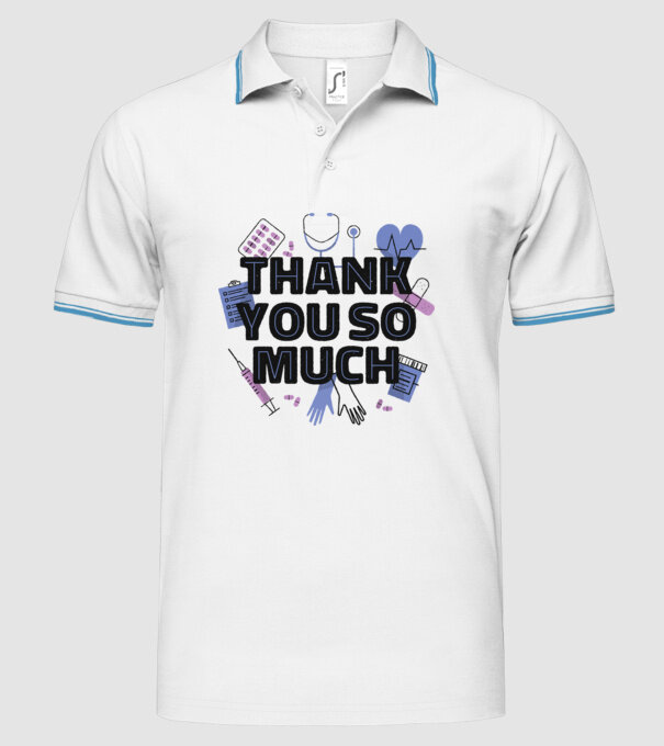 Mulțumim foarte mult - pentru medici model alb pe tricou