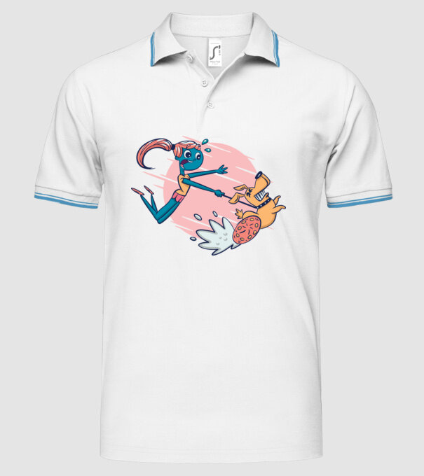 Plimbarea câinilor model alb pe tricou
