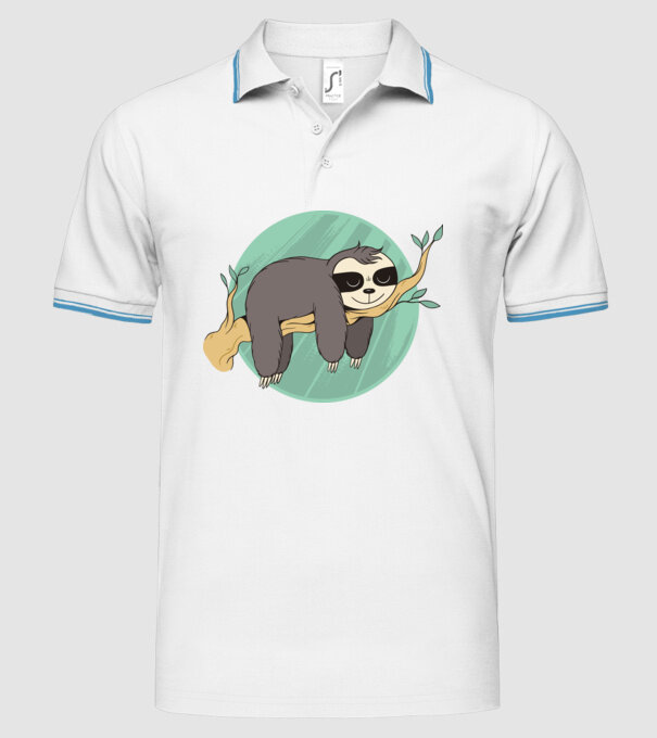 Leneș odihnă model alb pe tricou
