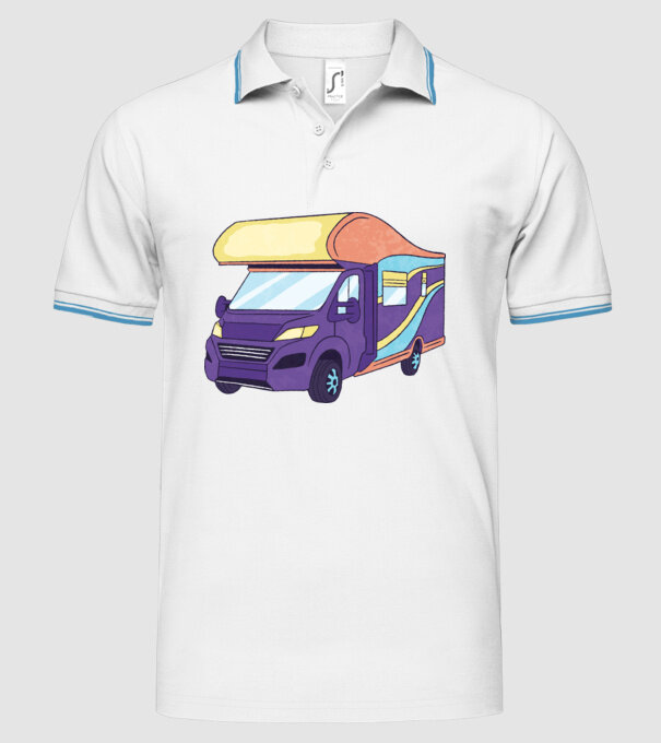 Autorulotă model alb pe tricou