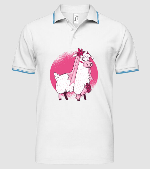 Mireasa Llama pentru petrecerea burlăcițelor model alb pe tricou
