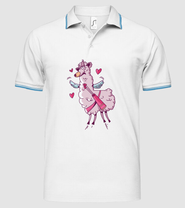 'Dragoste Llama pentru Valentine''s Day' model alb pe tricou