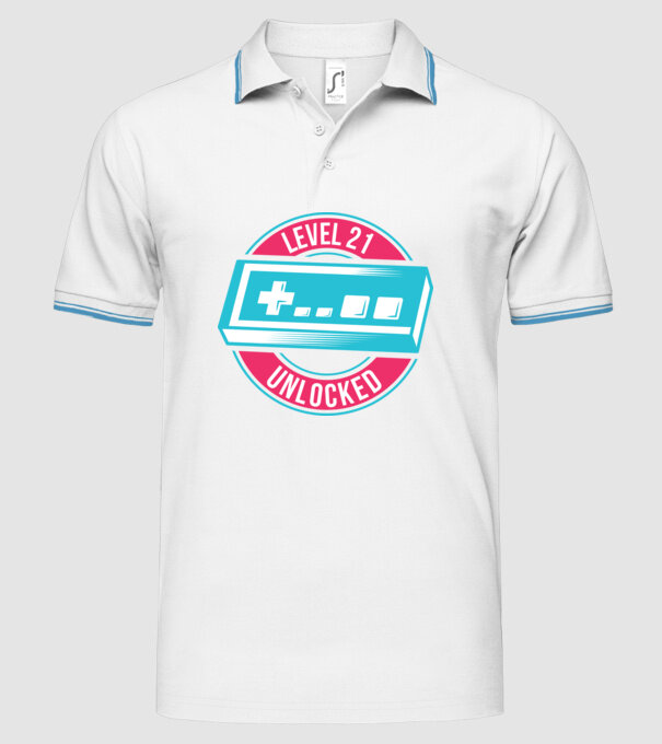 Level 21 Unlocked 21th Birthday model alb pe tricou