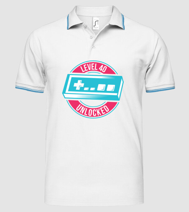 Level 40 Unlocked 40th Birthday model alb pe tricou