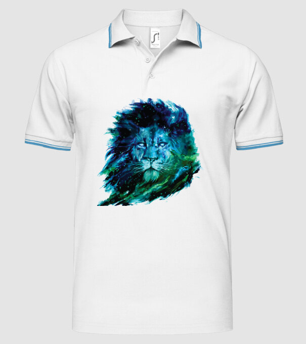 lion color splash model alb pe tricou