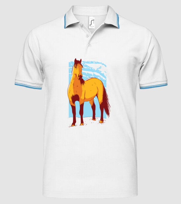 Cal - pentru călăreți model alb pe tricou