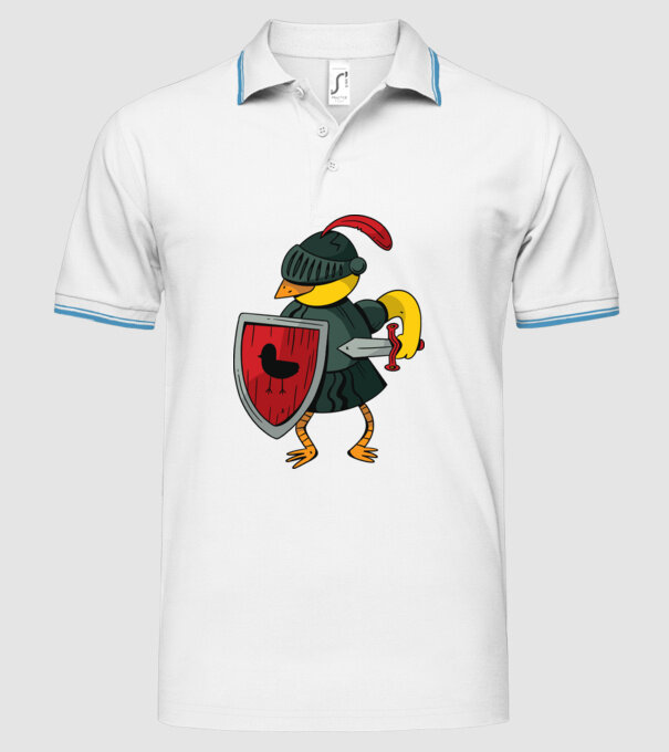 Cavaler Pasăre model alb pe tricou