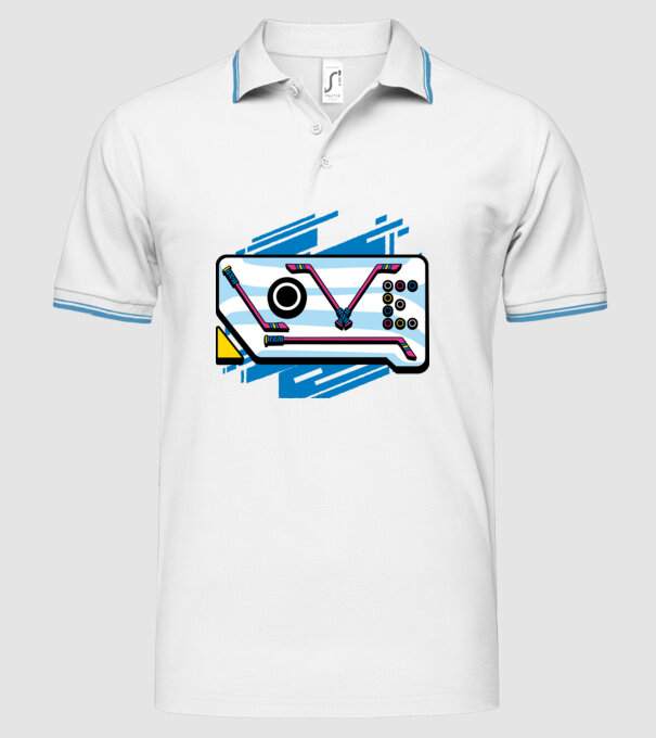 Love Hockey model alb pe tricou