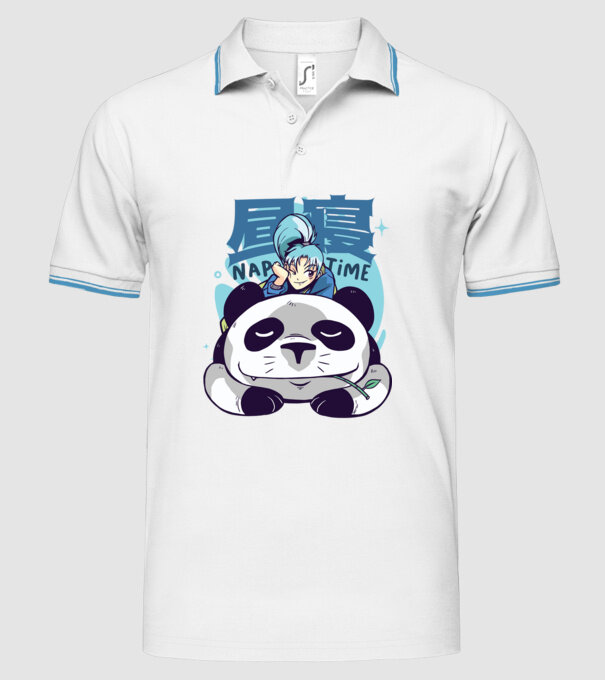 Anime Panda relaxare model alb pe tricou