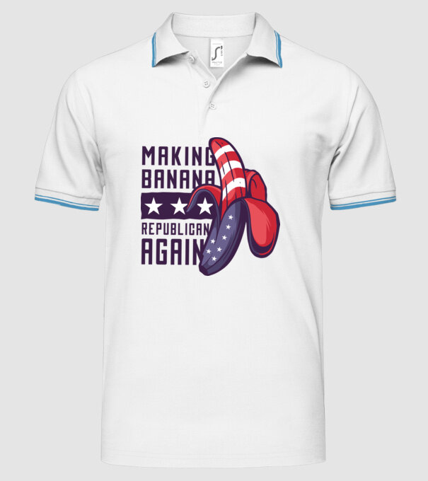Make Banana Republican Again model alb pe tricou