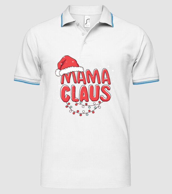 Mama Claus model alb pe tricou