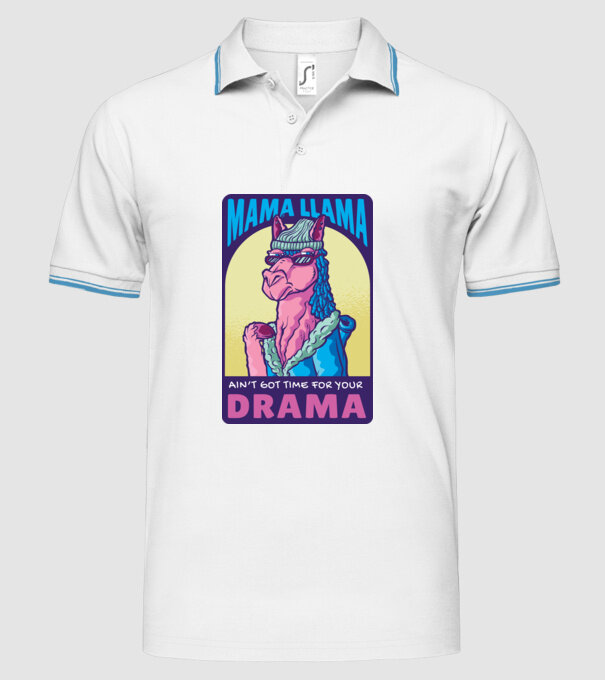 Mama Lama model alb pe tricou